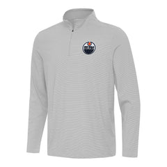 Edmonton Oilers Antigua Twine Quarter-Zip Top - Gray - NHL