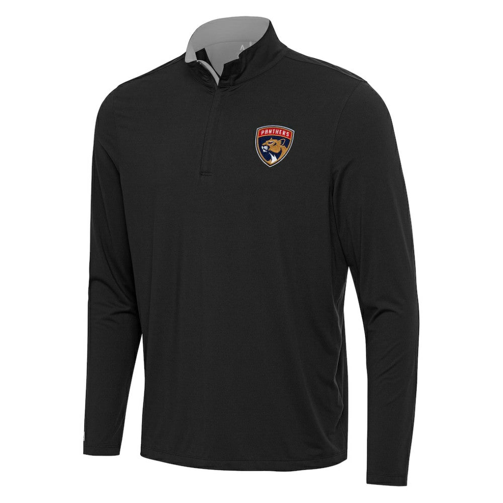 Florida Panthers Antigua Content Quarter-Zip Pullover Top - Black/Gray - NHL