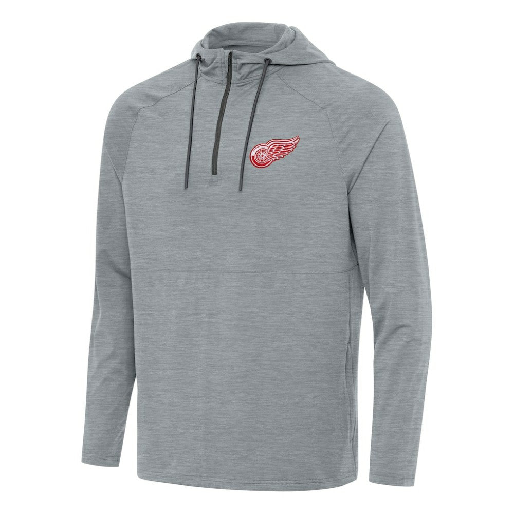 Detroit Red Wings Antigua Spikes Quarter-Zip Hoodie - Heather Gray - NHL