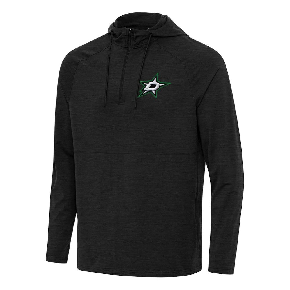 Dallas Stars Antigua Spikes Quarter-Zip Hoodie - Heather Black - NHL