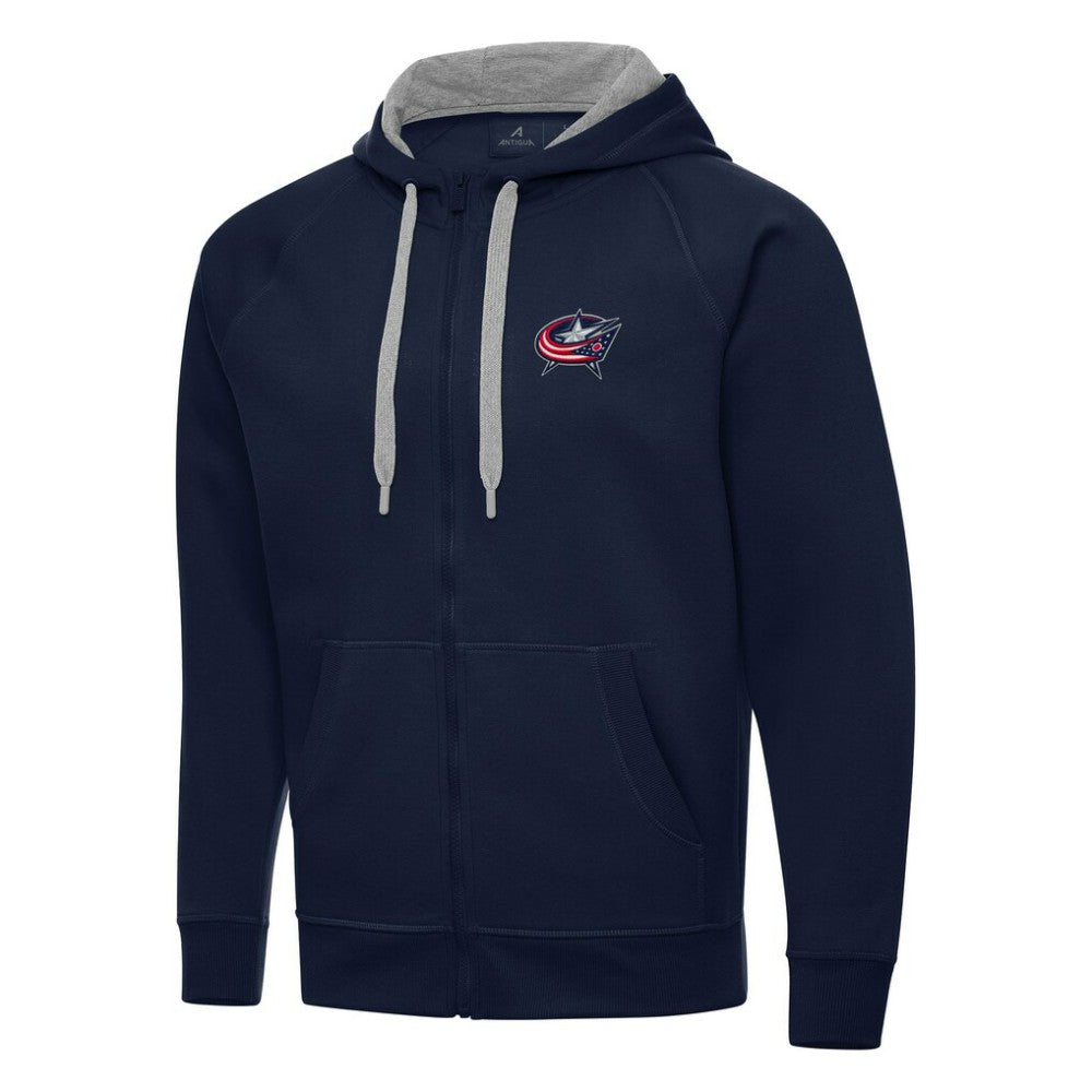 Columbus Blue Jackets Antigua Big & Tall Victory Full-Zip Hoodie - Navy - NHL