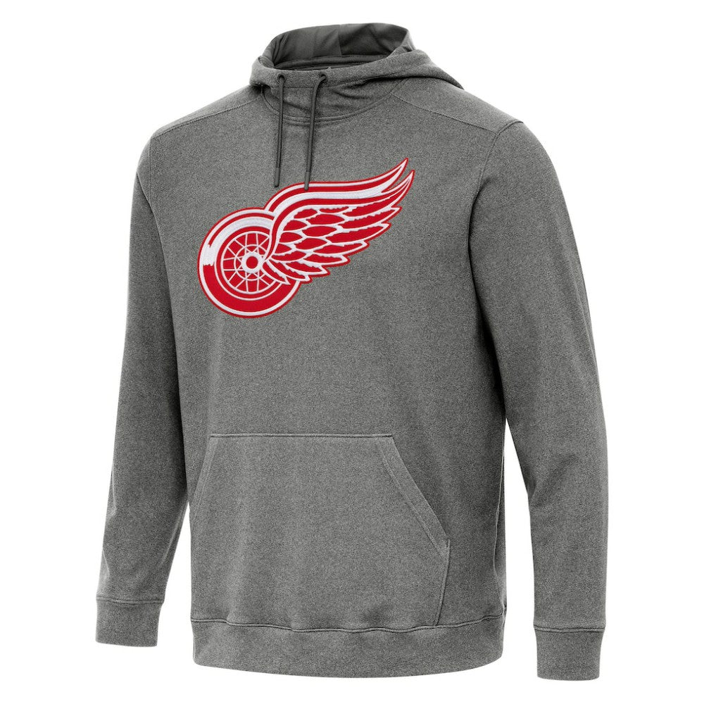 Detroit Red Wings Antigua Cloud Pullover Hoodie - Heather Black - NHL