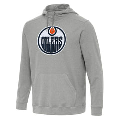 Edmonton Oilers Antigua Cloud Pullover Hoodie - Heather Gray - NHL
