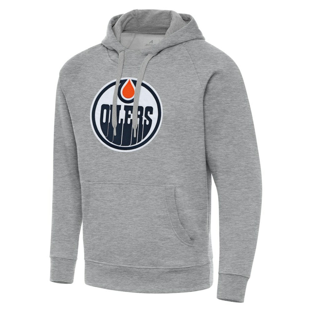 Edmonton Oilers Antigua Big & Tall Victory Pullover Hoodie - Heather Gray - NHL