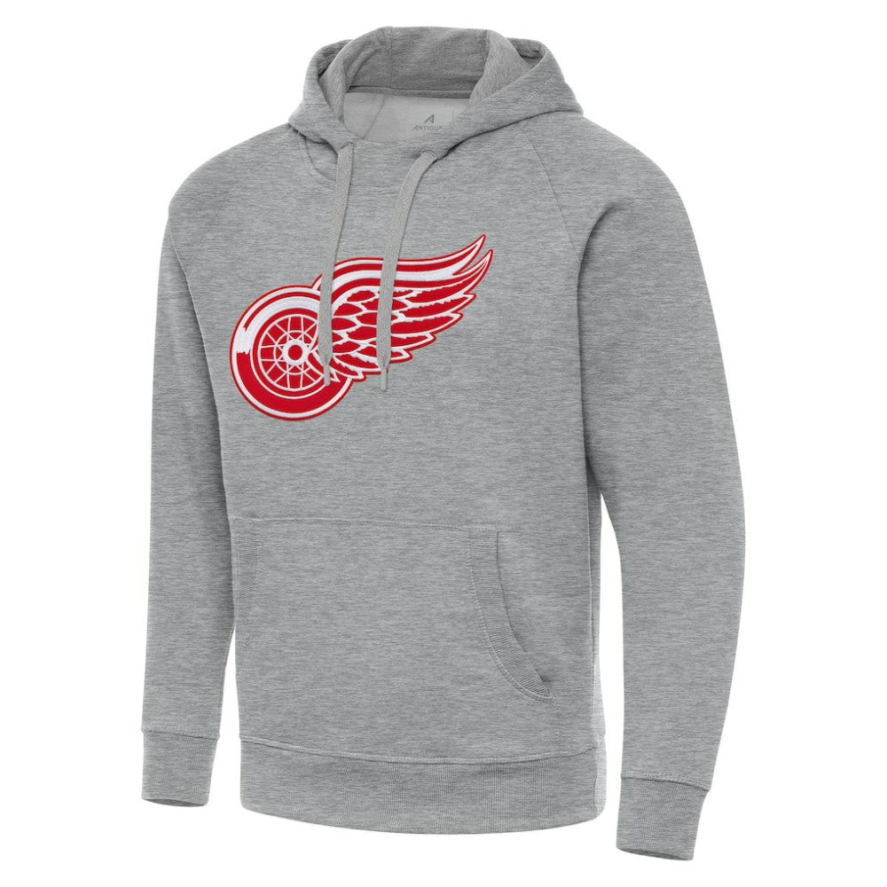 Detroit Red Wings Antigua Big & Tall Victory Pullover Hoodie - Heather Gray - NHL
