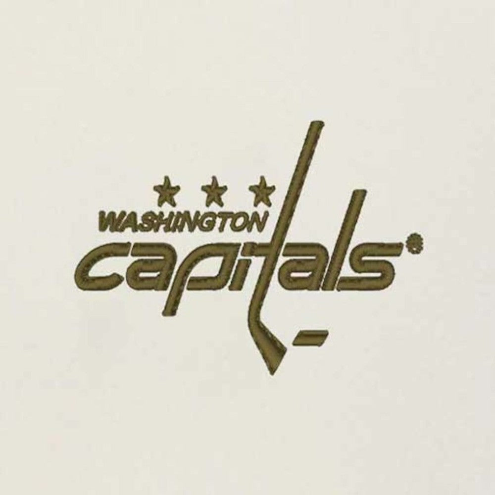 Washington Capitals Antigua Intrepid Sand Raglan Long Sleeve Hoodie T-Shirt - Cream/Olive - NHL