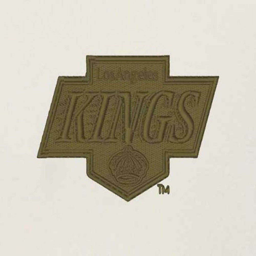 Los Angeles Kings Antigua Intrepid Sand Raglan Long Sleeve Hoodie T-Shirt - Cream/Olive - NHL