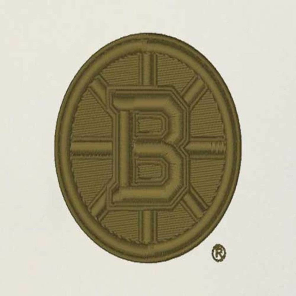Boston Bruins Antigua Intrepid Sand Raglan Long Sleeve Hoodie T-Shirt - Cream/Olive - NHL
