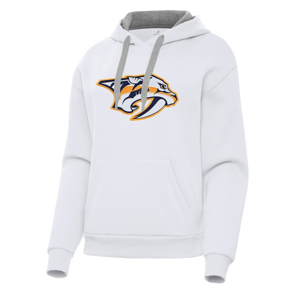 Nashville Predators Antigua Women's Victory Pullover Hoodie - White - NHL