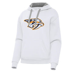 Nashville Predators Antigua Women's Victory Pullover Hoodie - White - NHL
