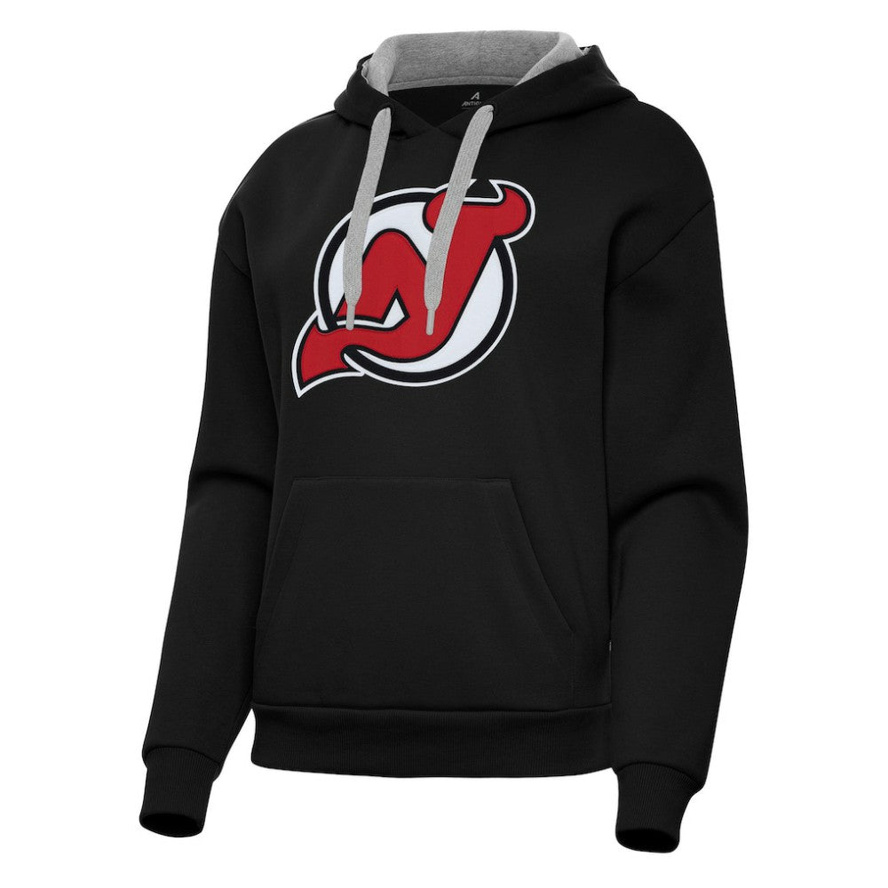 New Jersey Devils Antigua Women's Victory Pullover Hoodie - Black - NHL