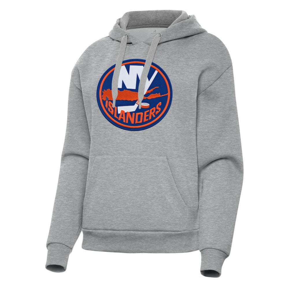 New York Islanders Antigua Women's Victory Pullover Hoodie - Heather Gray - NHL