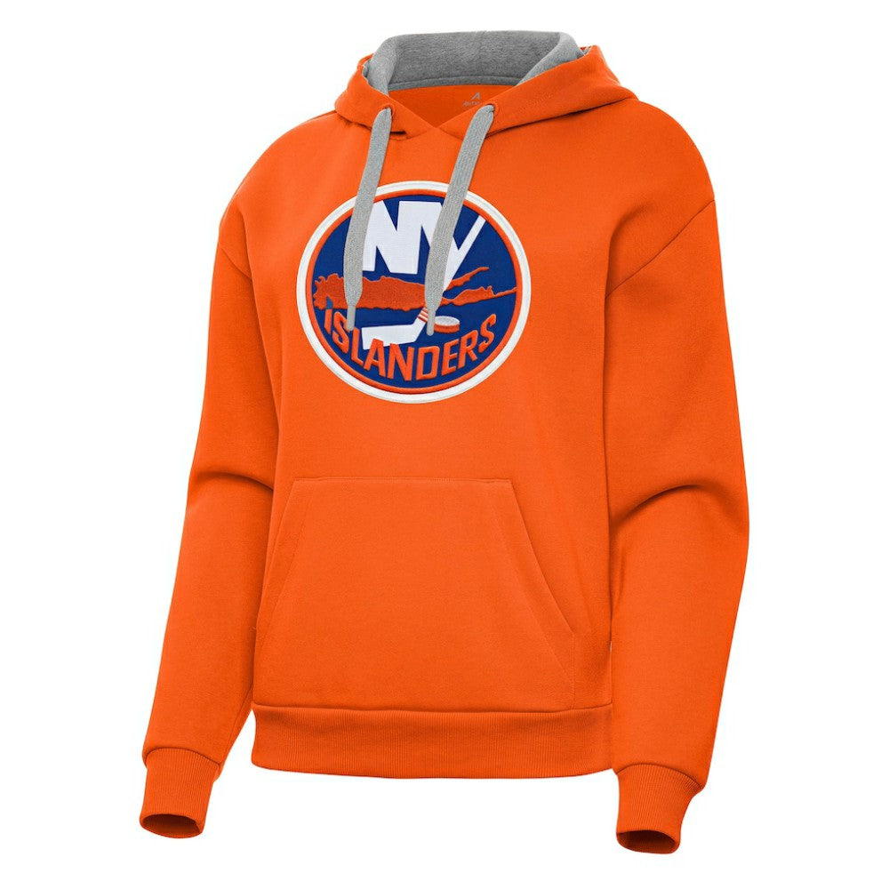 New York Islanders Antigua Women's Victory Pullover Hoodie - Orange - NHL