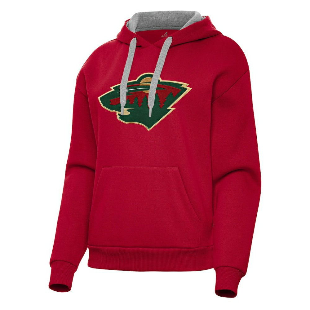 Minnesota Wild Antigua Women's Victory Pullover Hoodie - Red - NHL