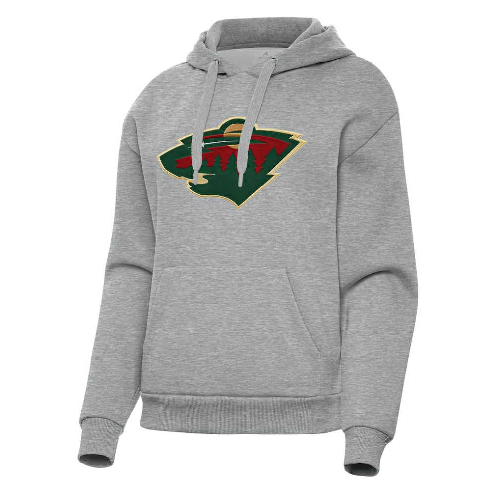 Minnesota Wild Antigua Women's Victory Pullover Hoodie - Heather Gray - NHL
