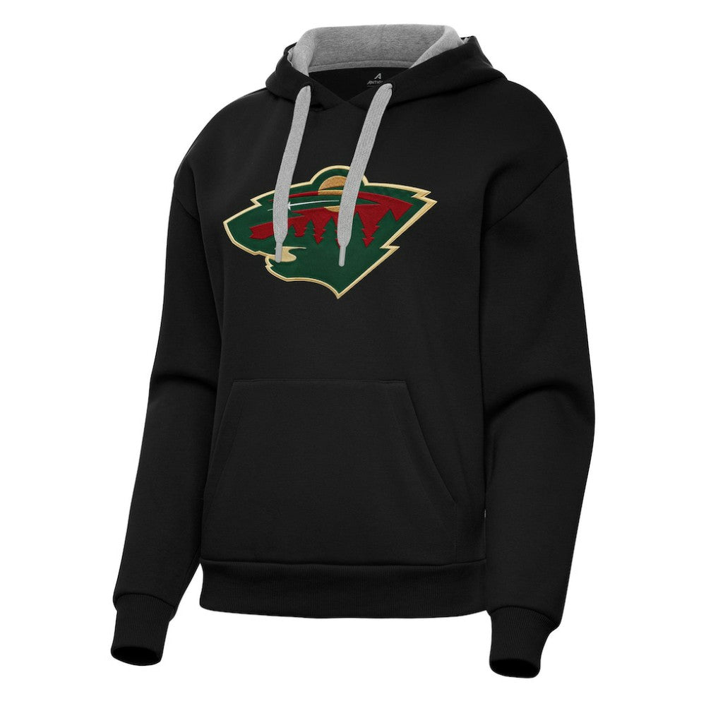 Minnesota Wild Antigua Women's Victory Pullover Hoodie - Black - NHL