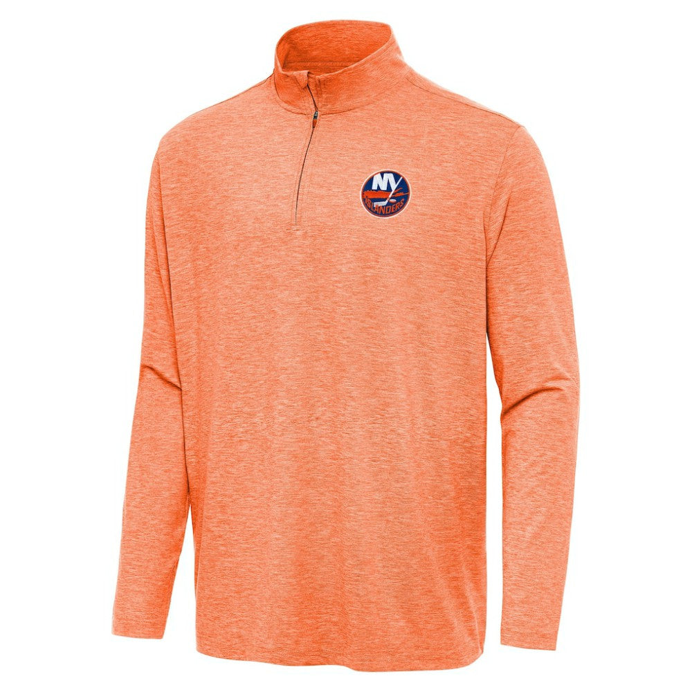 New York Islanders Antigua Hunk Quarter-Zip Top - Heather Orange - NHL