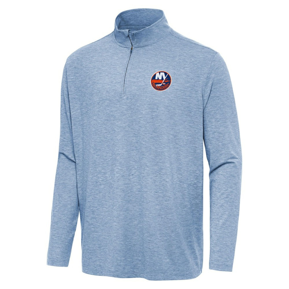 New York Islanders Antigua Hunk Quarter-Zip Top - Heather Aqua - NHL