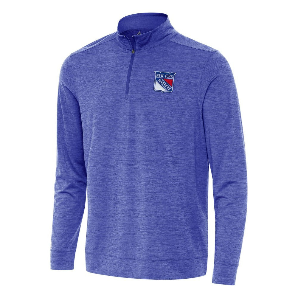 New York Rangers Antigua Bright Quarter-Zip Top - Heather Royal - NHL