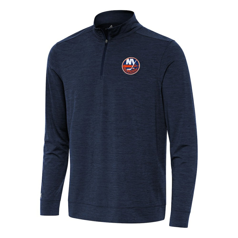 New York Islanders Antigua Bright Quarter-Zip Top - Heather Navy - NHL