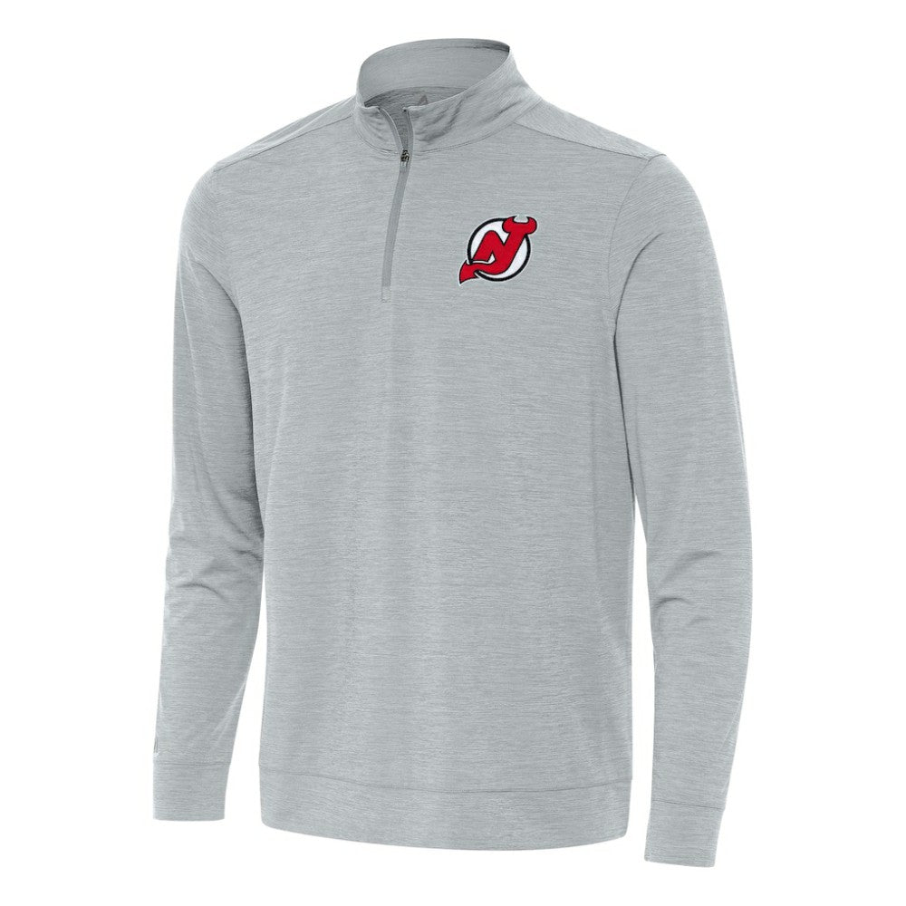 New Jersey Devils Antigua Bright Quarter-Zip Top - Heather Gray - NHL