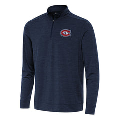 Montreal Canadiens Antigua Bright Quarter-Zip Top - Heather Navy - NHL