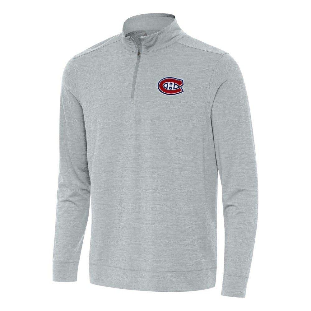 Montreal Canadiens Antigua Bright Quarter-Zip Top - Heather Gray - NHL