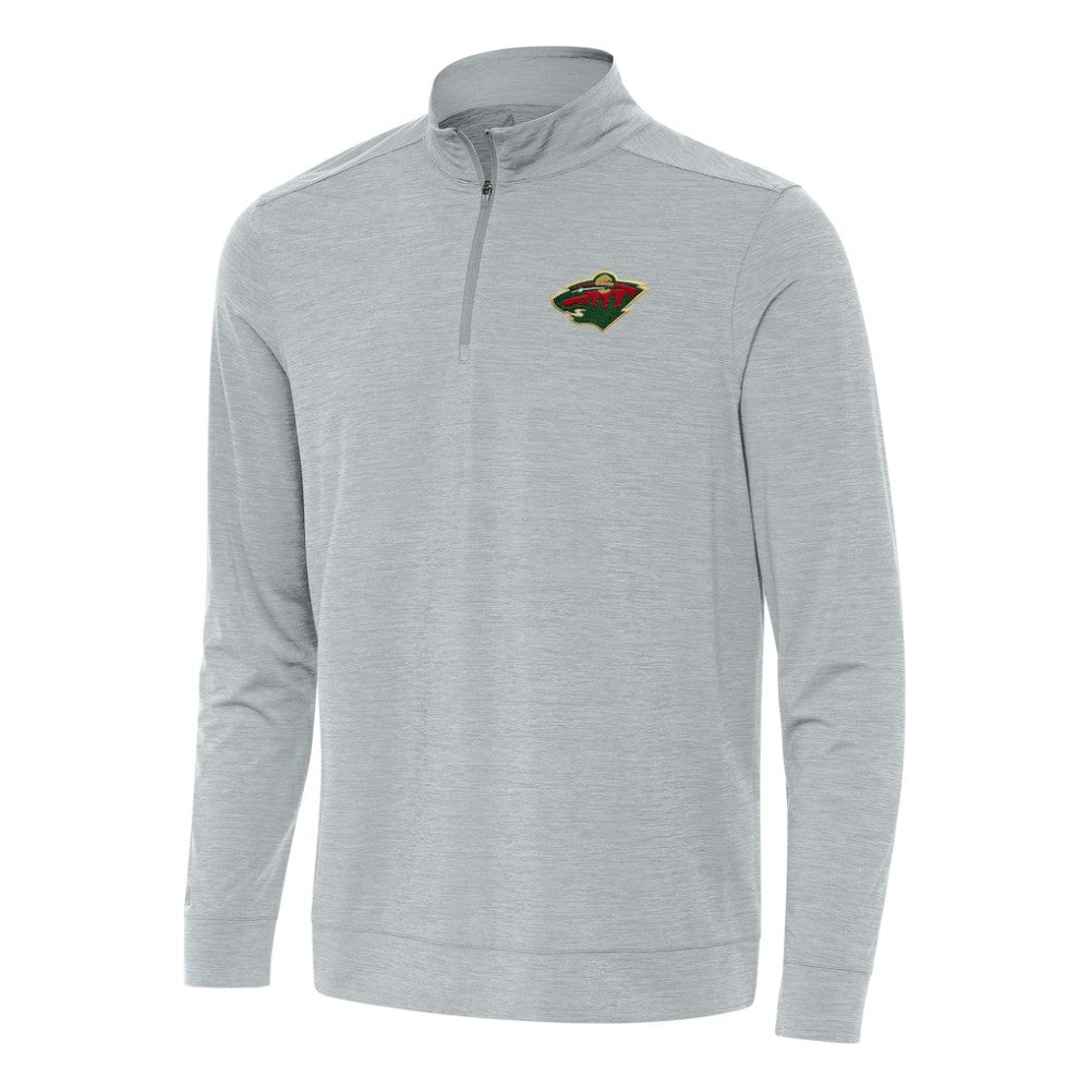 Minnesota Wild Antigua Bright Quarter-Zip Top - Heather Gray - NHL