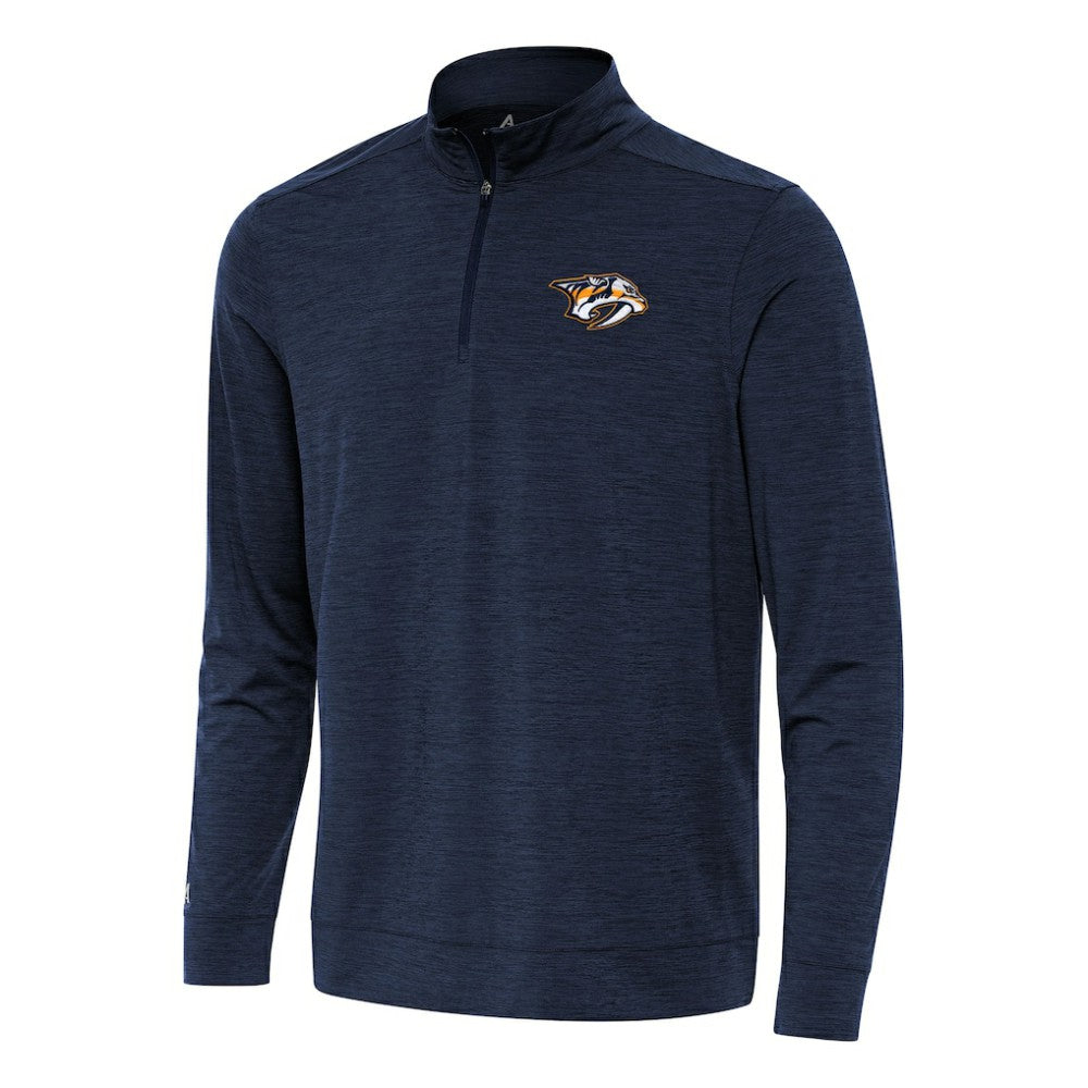 Nashville Predators Antigua Bright Quarter-Zip Top - Heather Navy - NHL