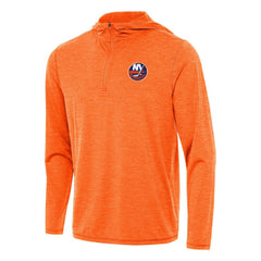 New York Islanders Antigua Tidy Quarter-Zip Hoodie - Heather Orange - NHL