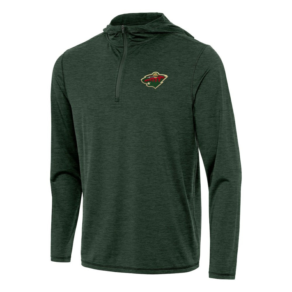 Minnesota Wild Antigua Tidy Quarter-Zip Hoodie - Hunter Green - NHL