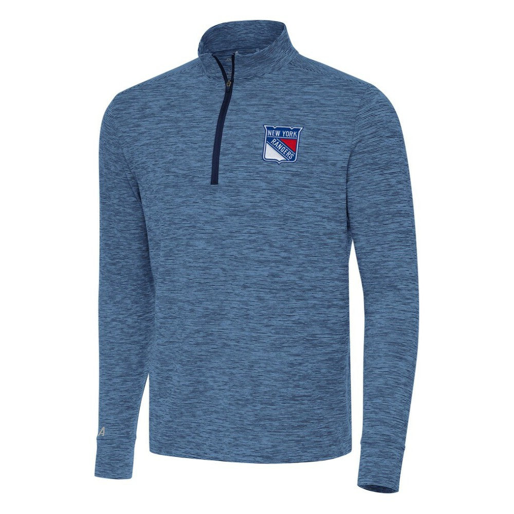 New York Rangers Antigua Cause Quarter-Zip Top - Heather Navy - NHL