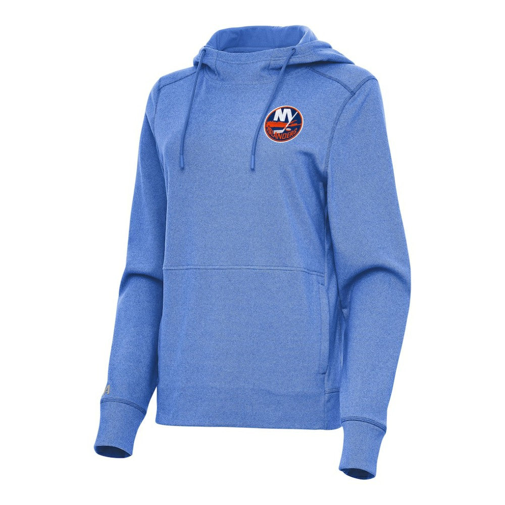 New York Islanders Antigua Women's Justice Pullover Hoodie - Heather Royal - NHL