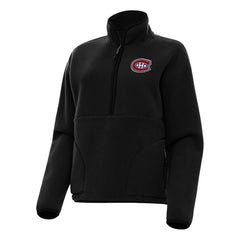 Montreal Canadiens Antigua Women's Figure Half-Zip Pullover Sweatshirt - Black - NHL