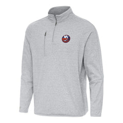 New York Islanders Antigua Certain Quarter-Zip Tri-Blend Sweatshirt - Heather Gray - NHL