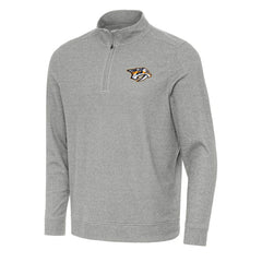 Nashville Predators Antigua Subtle Quarter-Zip Sweatshirt - Heather Gray - NHL
