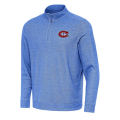 Montreal Canadiens Antigua Subtle Quarter-Zip Sweatshirt - Heather Royal - NHL