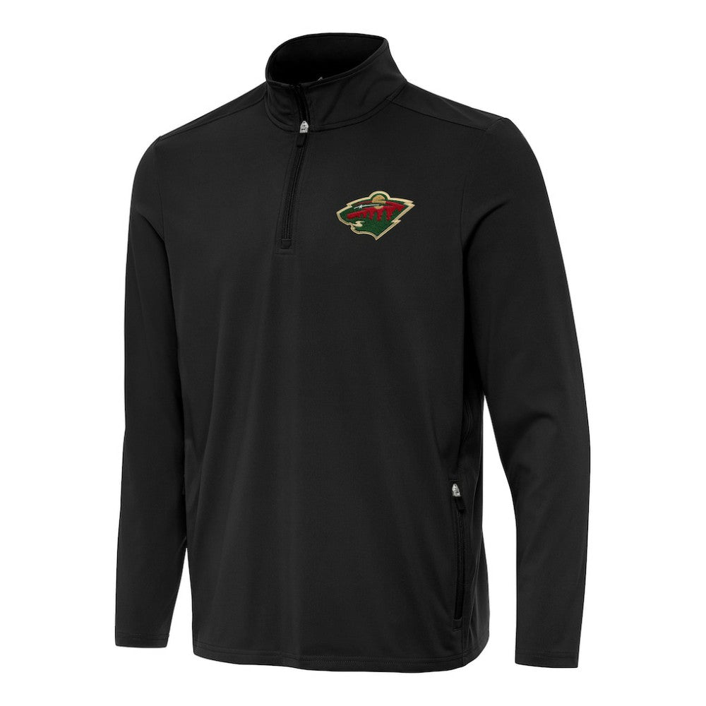 Minnesota Wild Antigua Perilous Quarter-Zip Sweatshirt - Black - NHL