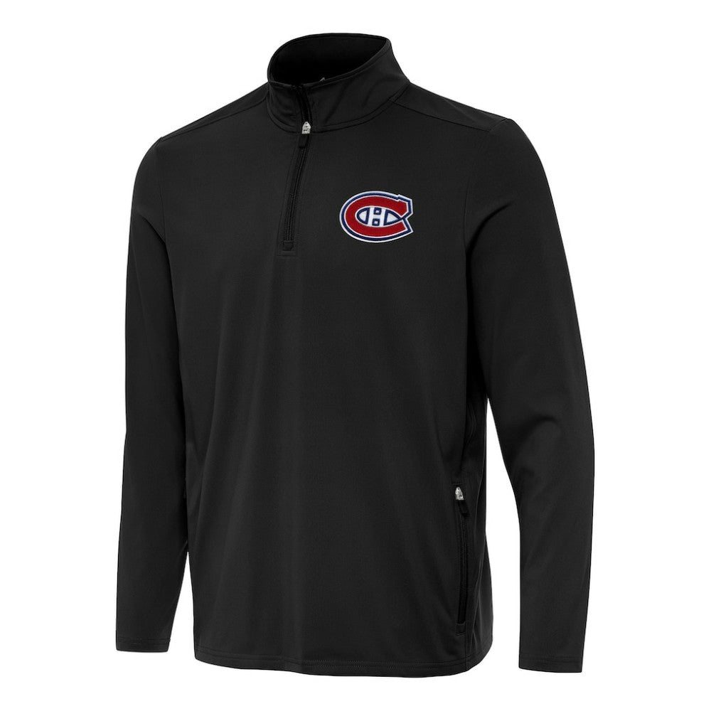 Montreal Canadiens Antigua Perilous Quarter-Zip Sweatshirt - Black - NHL
