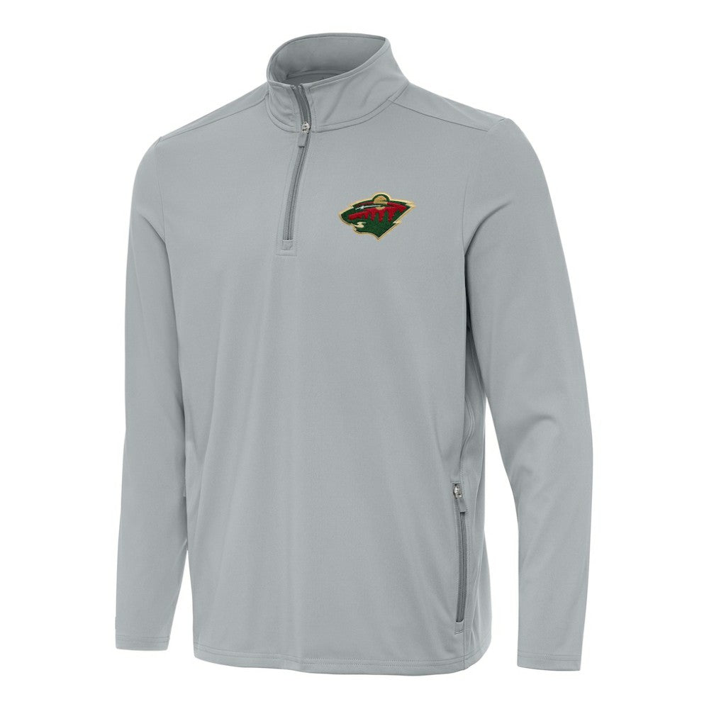 Minnesota Wild Antigua Perilous Quarter-Zip Sweatshirt - Gray - NHL