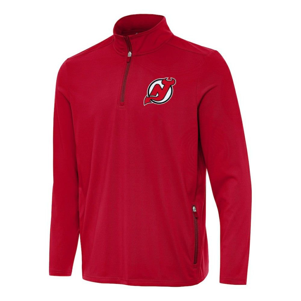 New Jersey Devils Antigua Perilous Quarter-Zip Sweatshirt - Red - NHL