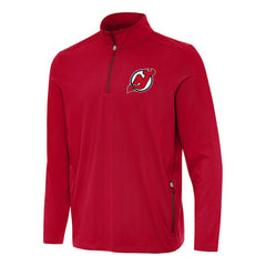 New Jersey Devils Antigua Perilous Quarter-Zip Sweatshirt - Red - NHL