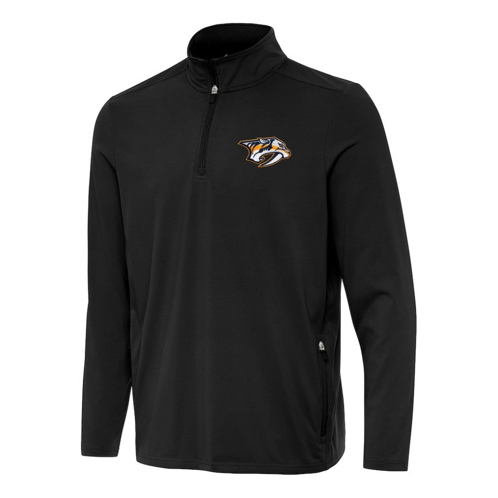 Nashville Predators Antigua Perilous Quarter-Zip Sweatshirt - Black - NHL