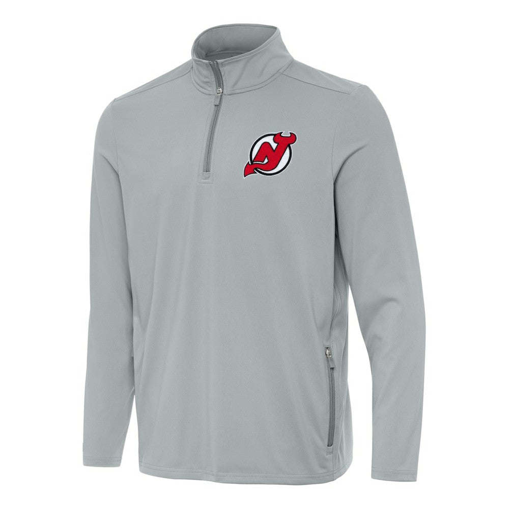 New Jersey Devils Antigua Perilous Quarter-Zip Sweatshirt - Gray - NHL