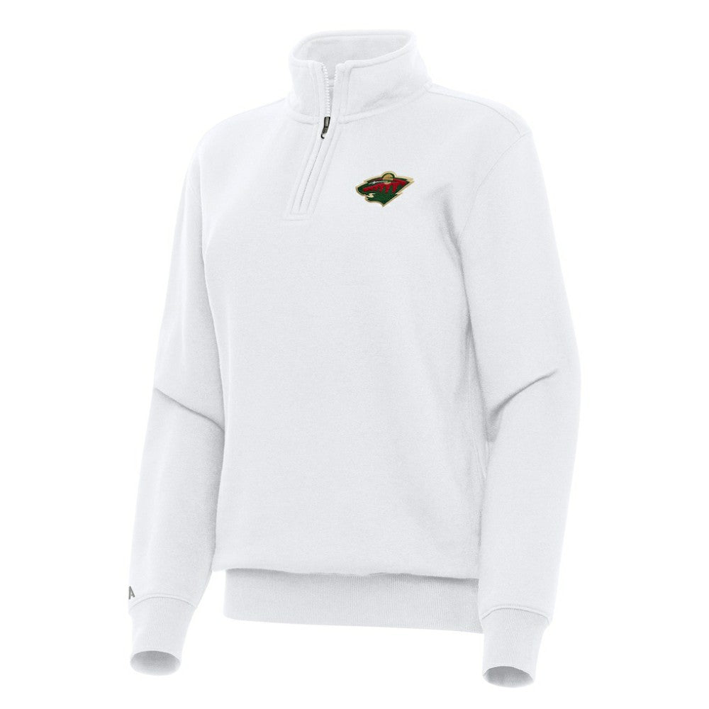 Minnesota Wild Antigua Women's Victory Quarter-Zip Sweatshirt - White - NHL