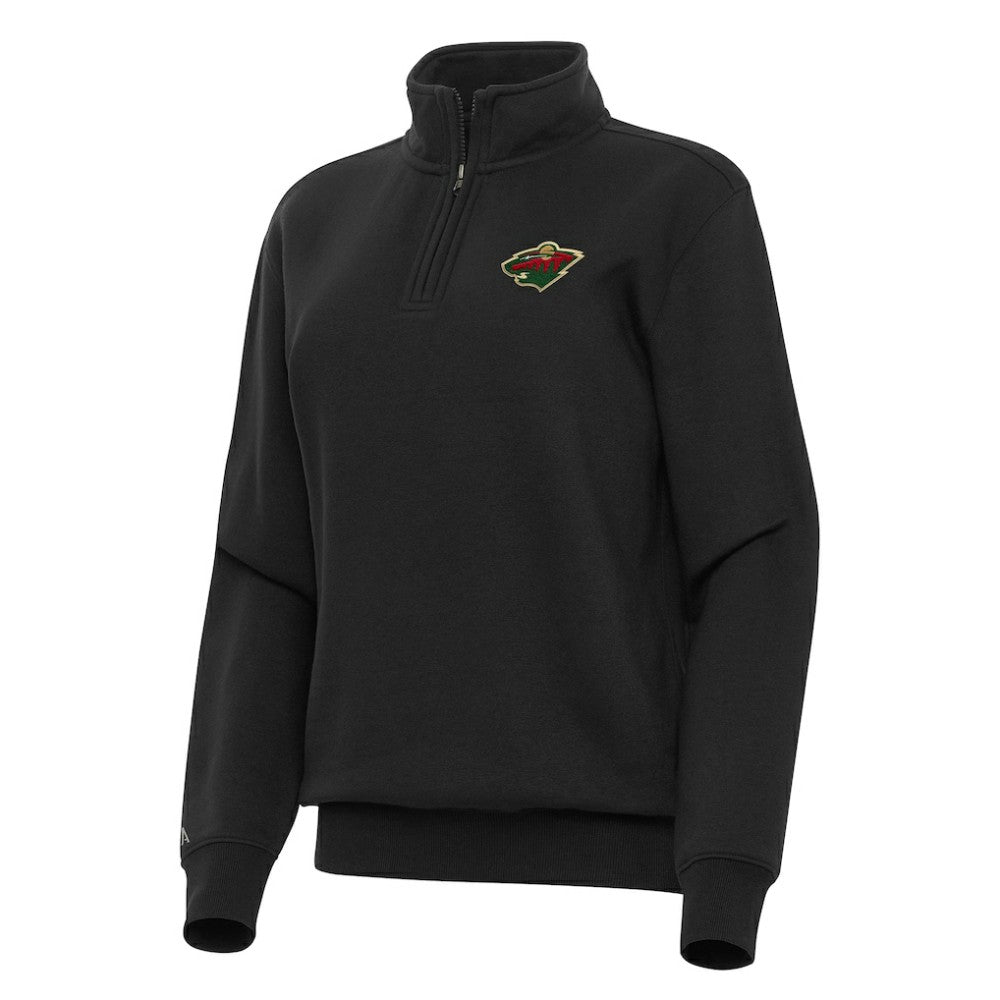 Minnesota Wild Antigua Women's Victory Quarter-Zip Sweatshirt - Black - NHL