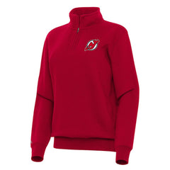 New Jersey Devils Antigua Women's Victory Quarter-Zip Sweatshirt - Red - NHL