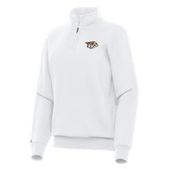 Nashville Predators Antigua Women's Victory Quarter-Zip Sweatshirt - White - NHL