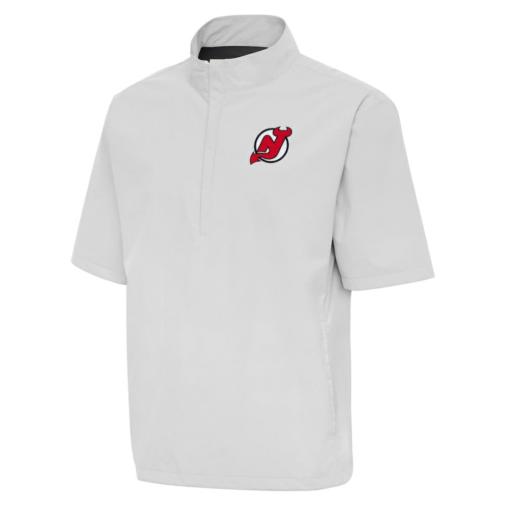 New Jersey Devils Antigua Brisk Quarter-Zip Windbreaker - Heather Gray - NHL