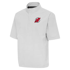 New Jersey Devils Antigua Brisk Quarter-Zip Windbreaker - Heather Gray - NHL